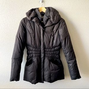 Kenneth Cole New York Black Down Puffer Jacket W/ Oversized Collar Size Small